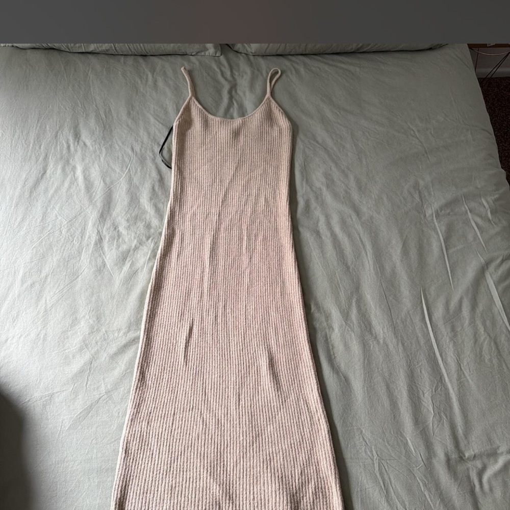 Forever 21 Beige Ribbed Maxi Dress
